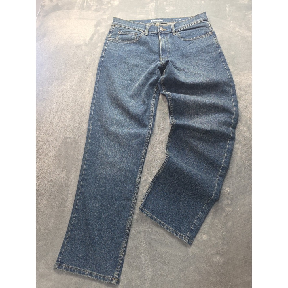 Sonoma The Everyday Jean Mens Size 32x32 Regular Stretch Straight Leg Denim NEW